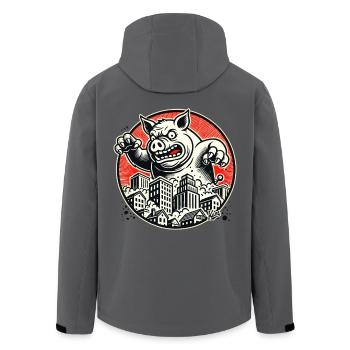 Die Rückkehr des lustigen Monster-Schwein - Recycelte Männer Softshell-Jacke von Stanley/Stella - Schwarz - Hinten - AI Model Male 185 light (185cm)