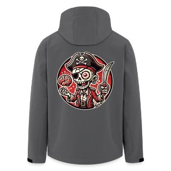 Piraten-Totenkopf-Mann mit Gehirn - Recycelte Männer Softshell-Jacke von Stanley/Stella - Schwarz - Hinten - AI Model Male 185 light (185cm)