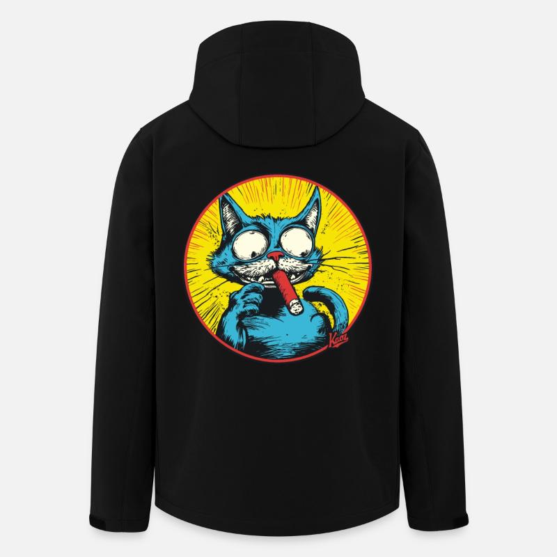 Coole Blaue Antihelden-Katze - Recycelte Männer Softshell-Jacke von Stanley/Stella - Schwarz