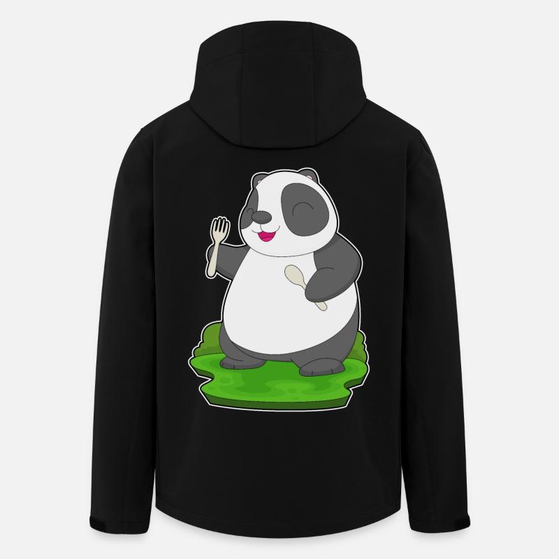 Panda Spoon Fork - Men’s Recycled Softshell Jacket by Stanley/Stella - black