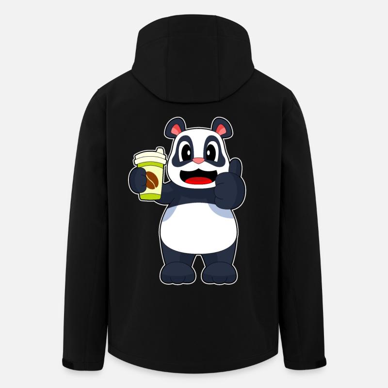 Panda Coffee to go - Men’s Recycled Softshell Jacket by Stanley/Stella - black