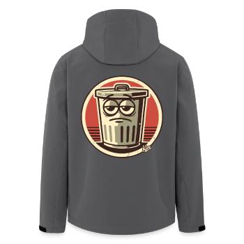 Langeweile, nicht interessiert, lustiger Mülleimer - Recycelte Männer Softshell-Jacke von Stanley/Stella - Schwarz - Hinten - AI Model Male 185 light (185cm)