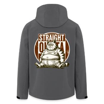 Big Cat, Out of Breath - Men’s Recycled Softshell Jacket by Stanley/Stella - black - Back - AI Model Male 185 light (185cm)