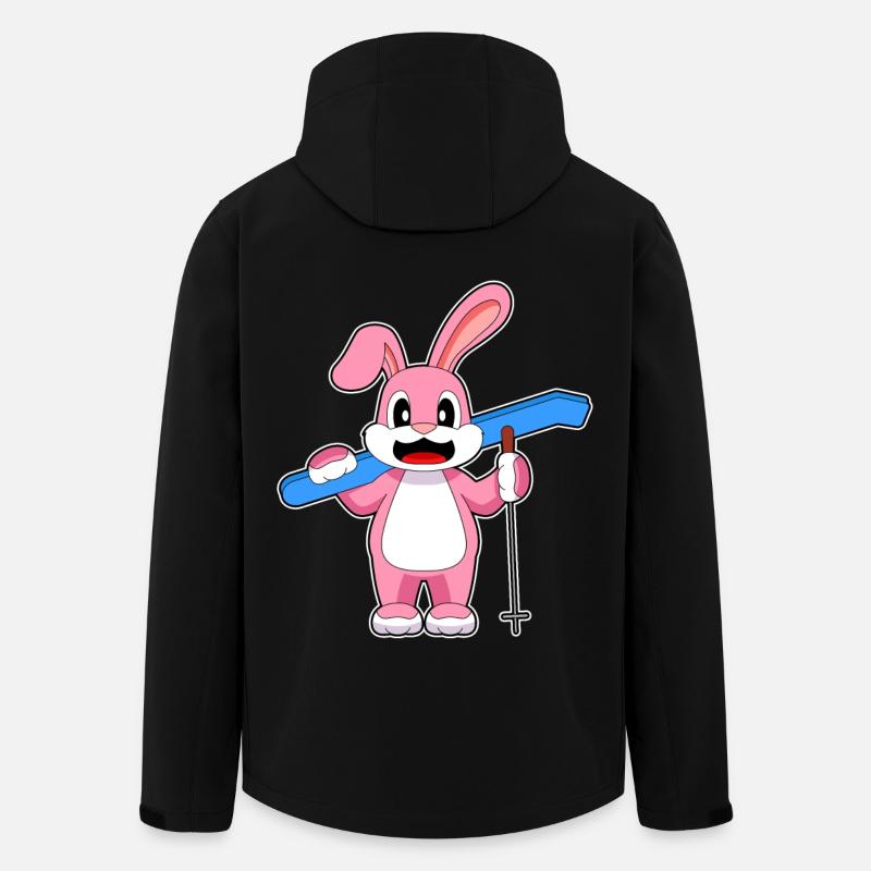 Rabbit Ski Skier Ski Poles - Men’s Recycled Softshell Jacket by Stanley/Stella - black