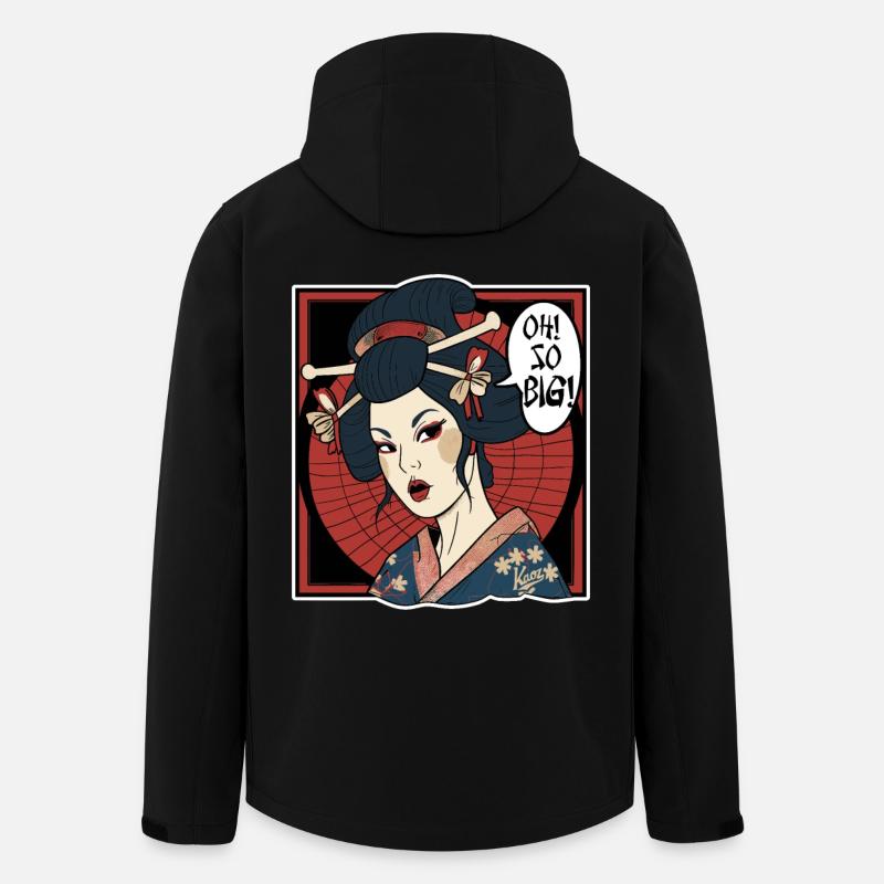 Japanese geisha thinks: "It's so big" - Men’s Recycled Softshell Jacket by Stanley/Stella - black