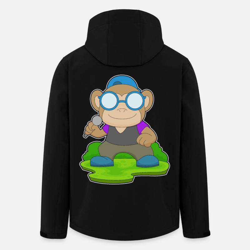 Monkey Singer Microphone Musique - Veste softshell homme en polyester recyclé Stanley/Stella - noir