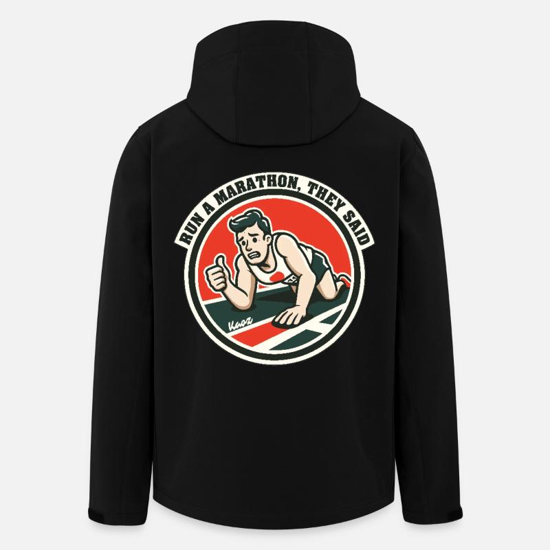 Courir un marathon, ont-ils dit - Veste softshell homme en polyester recyclé Stanley/Stella - noir
