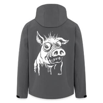 drôle horreur cochon - Veste softshell homme en polyester recyclé Stanley/Stella - noir - Dos - AI Model Male 185 light (185cm)