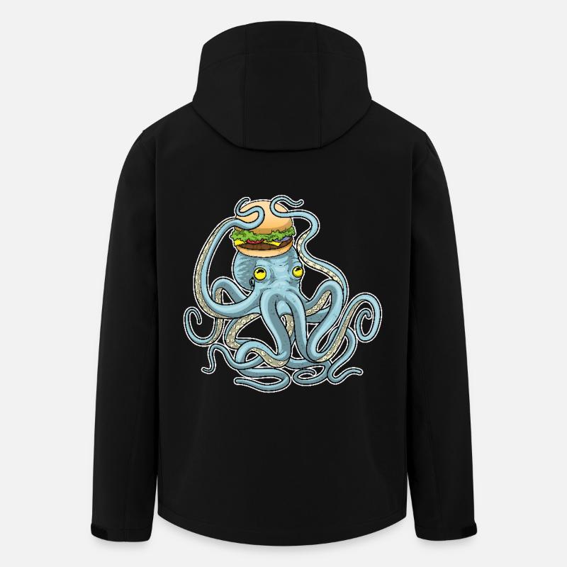 Krake Cheeseburger - Recycelte Männer Softshell-Jacke von Stanley/Stella - Schwarz