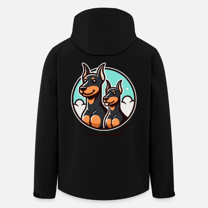 Drôles de chiens dobermans - Veste softshell homme en polyester recyclé Stanley/Stella - noir