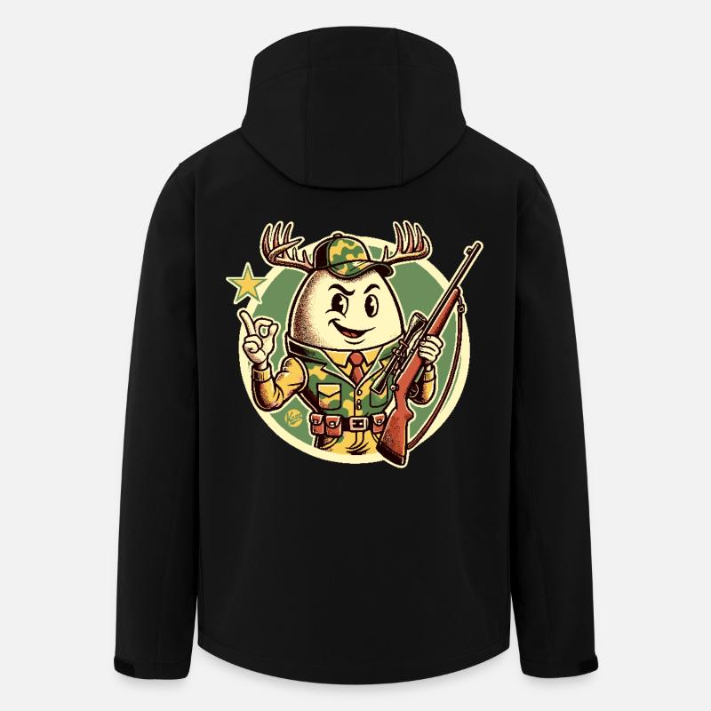 Jäger-Ei mit Hirschgeweih - Recycelte Männer Softshell-Jacke von Stanley/Stella - Schwarz