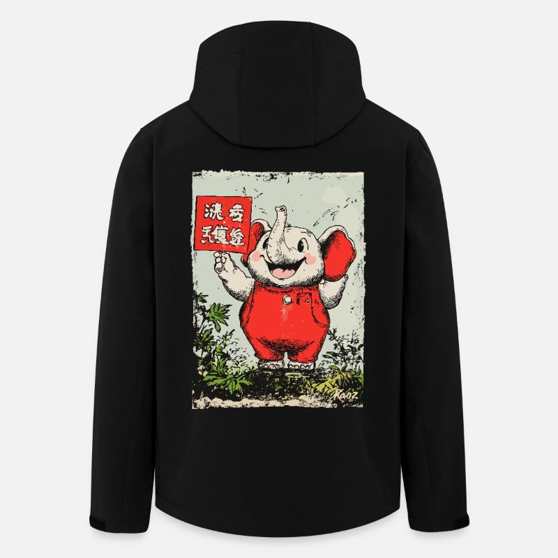 Cheerful little elephant - Men’s Recycled Softshell Jacket by Stanley/Stella - black