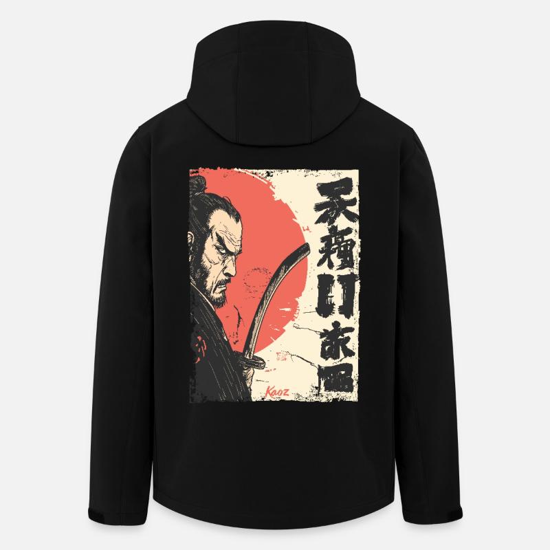 Japanese Red Sun Samurai - Men’s Recycled Softshell Jacket by Stanley/Stella - black
