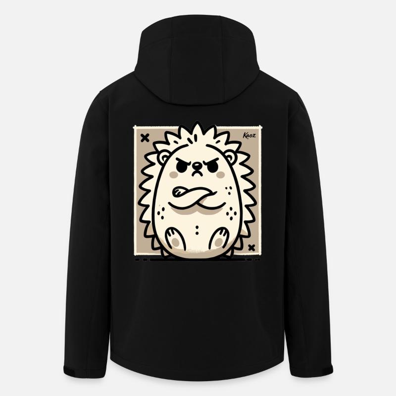 Sulking and offended cute hedgehog - Men’s Recycled Softshell Jacket by Stanley/Stella - black