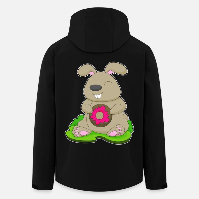 Beignet lapin - Veste softshell homme en polyester recyclé Stanley/Stella - noir