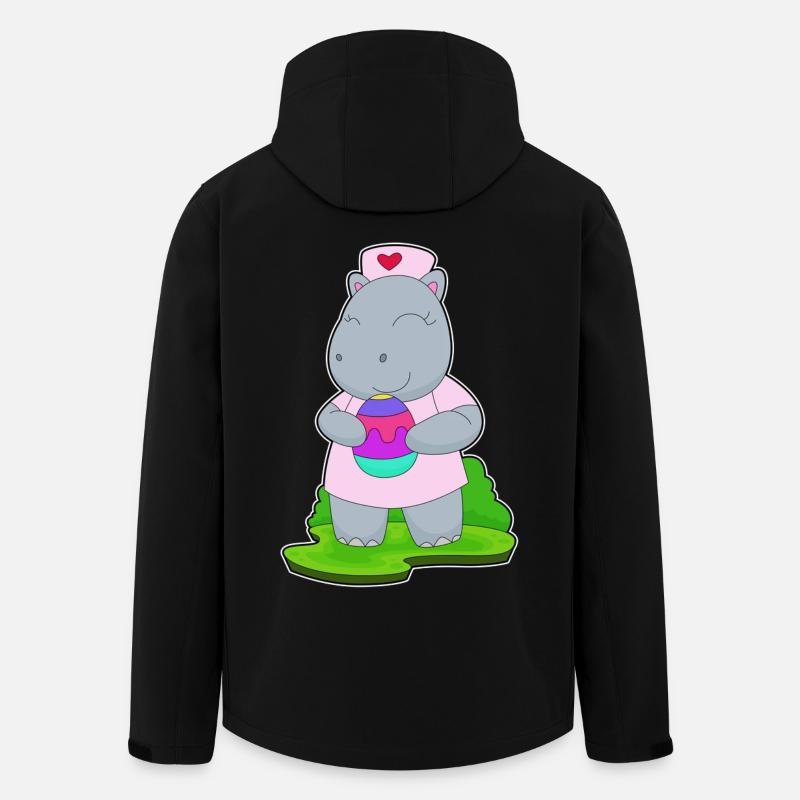 Hippopotame Infirmière de Pâques - Veste softshell homme en polyester recyclé Stanley/Stella - noir