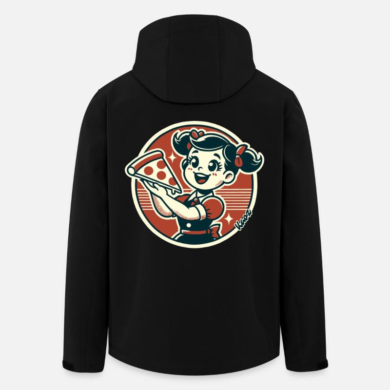 Petite fille avec pizza - Veste softshell homme en polyester recyclé Stanley/Stella - noir