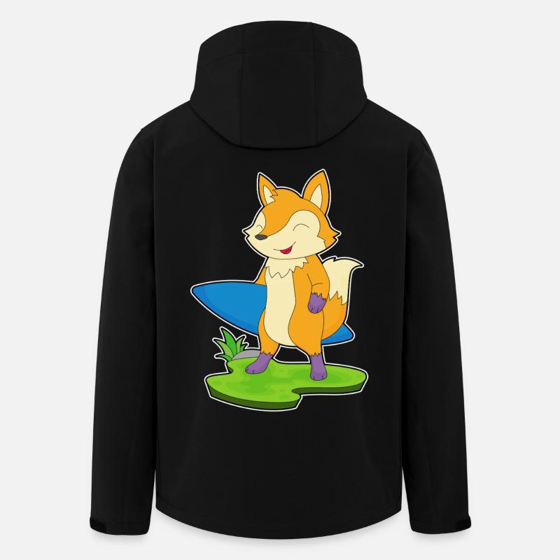 Fuchs Surfer Surfbrett - Recycelte Männer Softshell-Jacke von Stanley/Stella - Schwarz