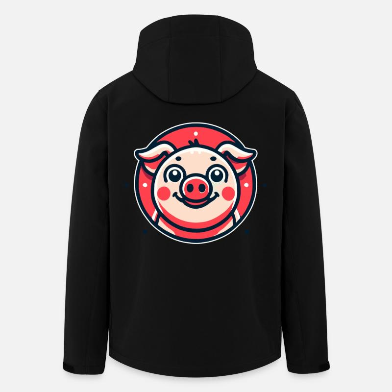 Drôle de petit cochon - Veste softshell homme en polyester recyclé Stanley/Stella - noir