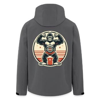 Strong gorilla with champion belt - Men’s Recycled Softshell Jacket by Stanley/Stella - black - Back - AI Model Male 185 light (185cm)