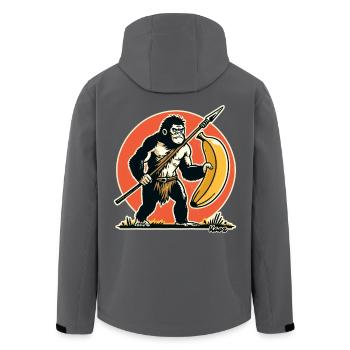 Jäger- und Sammler-Gorilla mit Banane - Recycelte Männer Softshell-Jacke von Stanley/Stella - Schwarz - Hinten - AI Model Male 185 light (185cm)