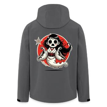 Funny Japanese Cartoon Ghost Geisha - Men’s Recycled Softshell Jacket by Stanley/Stella - black - Back - AI Model Male 185 light (185cm)