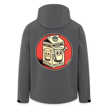 Conception de dessin animé amusante : Lait manquant - Veste softshell homme en polyester recyclé Stanley/Stella - noir - Dos - AI Model Male 185 light (185cm)