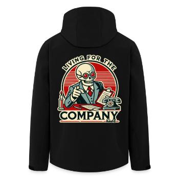 Büro-Leben für die Firma, Arbeiten bis zum Tod - Recycelte Männer Softshell-Jacke von Stanley/Stella - Schwarz - Hinten - AI Model Male 185 light (185cm)