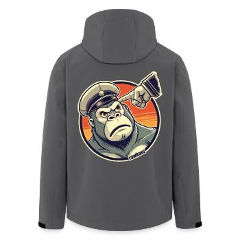Singe strict avec bonnet obtient doigt - Veste softshell homme en polyester recyclé Stanley/Stella - noir - Dos - AI Model Male 185 light (185cm)