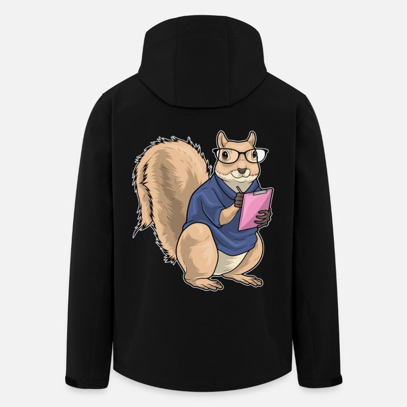Eichhörnchen Sekretärin Brille - Recycelte Männer Softshell-Jacke von Stanley/Stella - Schwarz