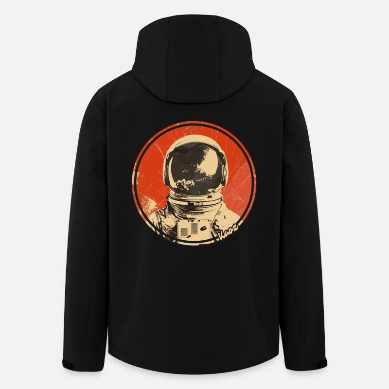 Retro Astronaut Space Design - Men’s Recycled Softshell Jacket by Stanley/Stella - black
