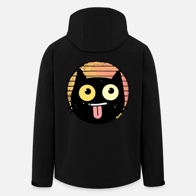 Chat rétro coquin - Veste softshell homme en polyester recyclé Stanley/Stella - noir