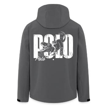 Dinosaurier (Dino) Polo - lustig & gefährlich - Recycelte Männer Softshell-Jacke von Stanley/Stella - Schwarz - Hinten - AI Model Male 185 light (185cm)