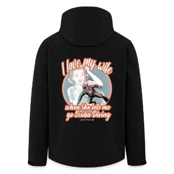 J’aime ma femme quand elle me laisse plonger. - Veste softshell homme en polyester recyclé Stanley/Stella - noir - Dos - AI Model Male 185 light (185cm)