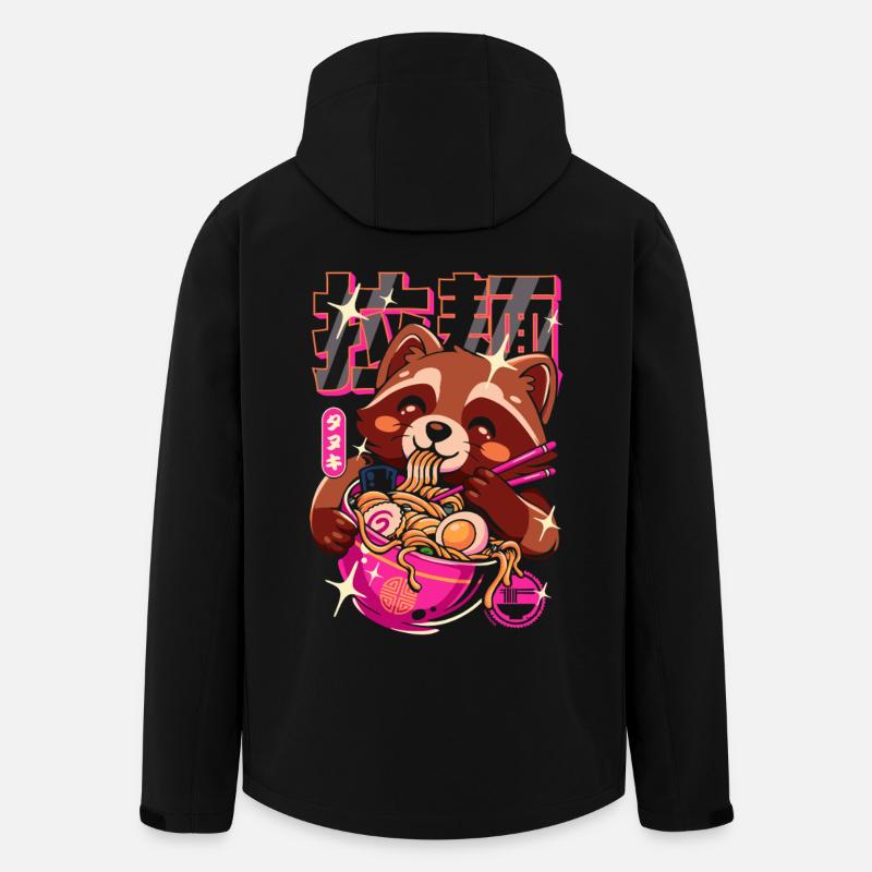 Japanische Tanuki-Waschbär-Ramen - Recycelte Männer Softshell-Jacke von Stanley/Stella - Schwarz