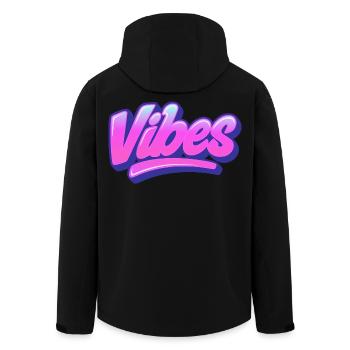 Lettrage Vibes - Veste softshell homme en polyester recyclé Stanley/Stella - noir - Dos - AI Model Male 185 light (185cm)