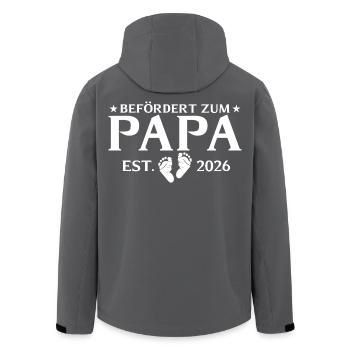 Promoted to Papa est. 2026 Paternity - Men’s Recycled Softshell Jacket by Stanley/Stella - black - Back - AI Model Male 185 light (185cm)