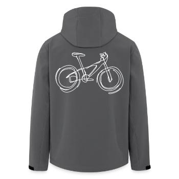 Mountain Bike Drawing - Men’s Recycled Softshell Jacket by Stanley/Stella - black - Back - AI Model Male 185 light (185cm)