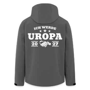 Ich werde Uropa 2027 Schwangerschaftsankündigung - Recycelte Männer Softshell-Jacke von Stanley/Stella - Anthrazit - Hinten - AI Model Male 185 light (185cm)