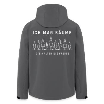 Ich mag Bäume Die halten die Fresse Shirt - Recycelte Männer Softshell-Jacke von Stanley/Stella - Schwarz - Hinten - AI Model Male 185 light (185cm)