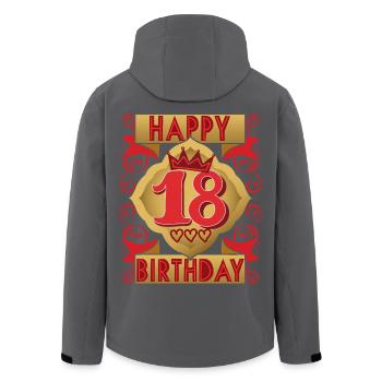 18. Geburtstag 18 Jahre alt Spruch, Vintage-Design - Recycelte Männer Softshell-Jacke von Stanley/Stella - Schwarz - Hinten - AI Model Male 185 light (185cm)