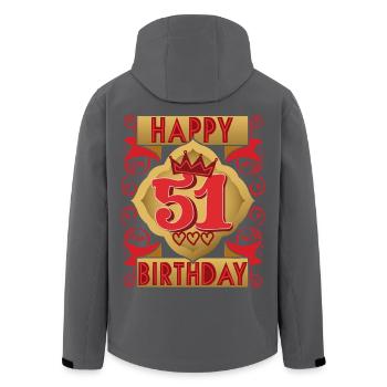 51. Geburtstag 51 Jahre alt Spruch, Vintage-Design - Recycelte Männer Softshell-Jacke von Stanley/Stella - Schwarz - Hinten - AI Model Male 185 light (185cm)