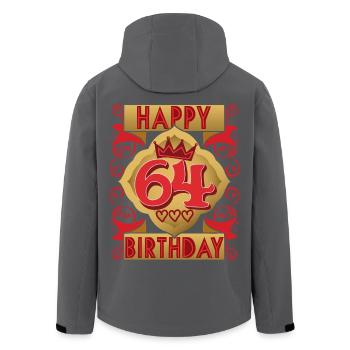 64. Geburtstag 64 Jahre alt Spruch, Vintage-Design - Recycelte Männer Softshell-Jacke von Stanley/Stella - Schwarz - Hinten - AI Model Male 185 light (185cm)