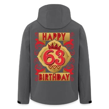 63ème anniversaire 63 ans dicton, design vintage - Veste softshell homme en polyester recyclé Stanley/Stella - noir - Dos - AI Model Male 185 light (185cm)