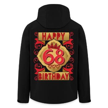 68. Geburtstag 68 Jahre alt Spruch, Vintage-Design - Recycelte Männer Softshell-Jacke von Stanley/Stella - Schwarz - Hinten - AI Model Male 185 light (185cm)