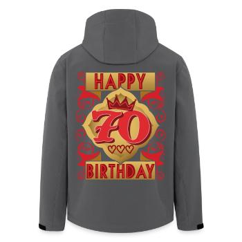 70. Geburtstag 70 Jahre alt Spruch, Vintage-Design - Recycelte Männer Softshell-Jacke von Stanley/Stella - Schwarz - Hinten - AI Model Male 185 light (185cm)