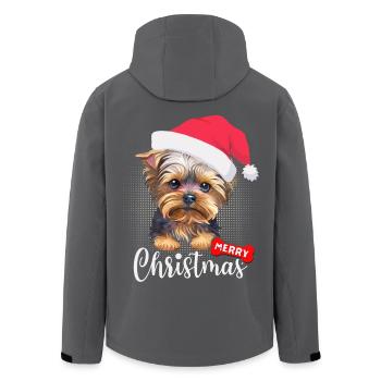 Noël avec Yorkshire Terrier Joyeux Noël - Veste softshell homme en polyester recyclé Stanley/Stella - noir - Dos - AI Model Male 185 light (185cm)