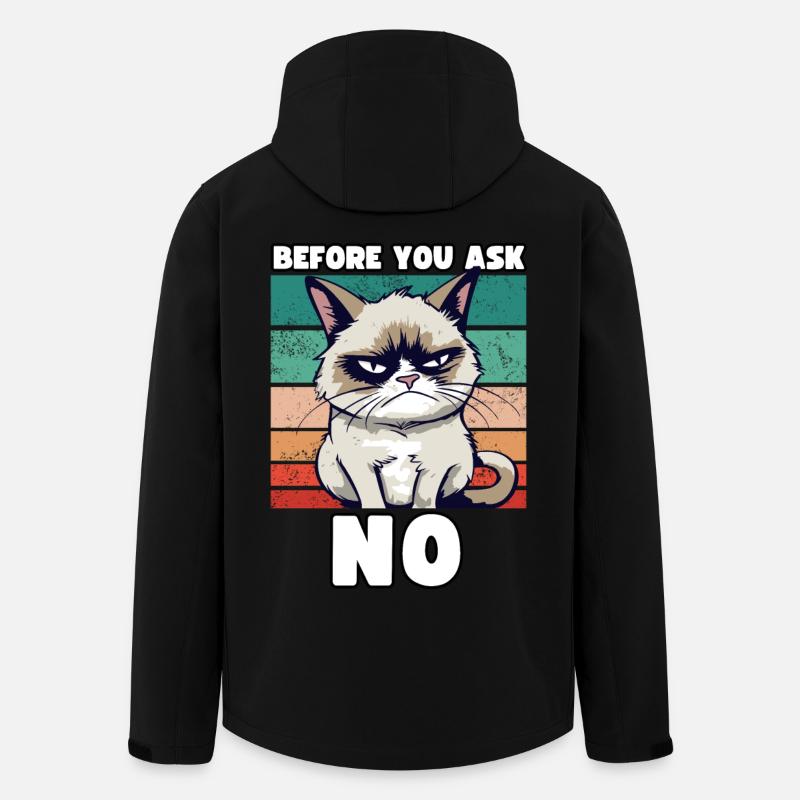 Grump Cat - Before You Ask No - Zynischer Spruch - Recycelte Männer Softshell-Jacke von Stanley/Stella - Schwarz