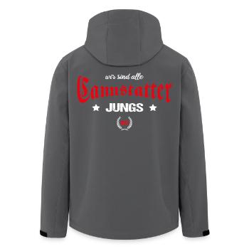 Wir sind alle Cannstatter Jungs - Recycelte Männer Softshell-Jacke von Stanley/Stella - Schwarz - Hinten - AI Model Male 185 light (185cm)