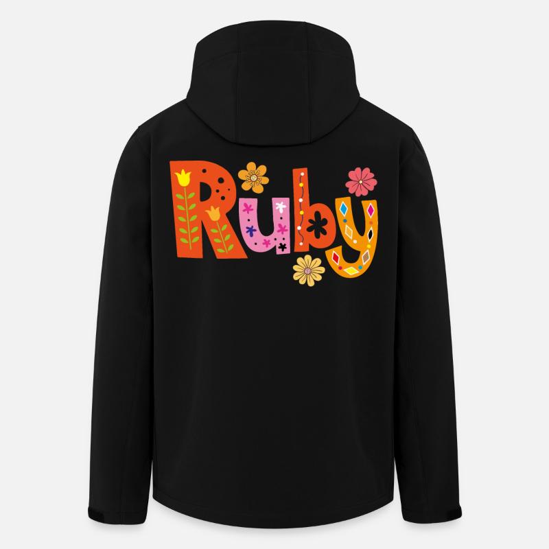Personalized Ruby Name - Men’s Recycled Softshell Jacket by Stanley/Stella - black